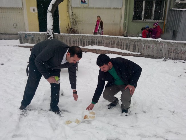Aksaray’da Sokak Hayvanlarına Yemek Bırakıldı