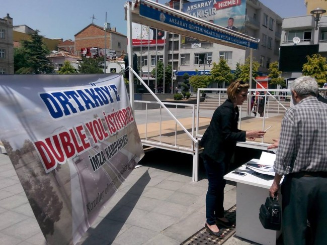 Ortaköy Yolu Duble Yol Olsun İmza Kampanyası Yapıldı