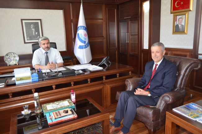 Aksaray SGİM’ den Rektör Şahin’ e hayırlı olsun ziyareti