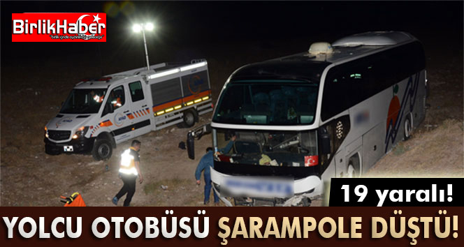Yolcu Otobüsü Şarampole Düştü: 19 Yaralı