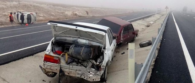 Aksaray’da Sis Ve Buzlanma Kazalara Neden Oldu