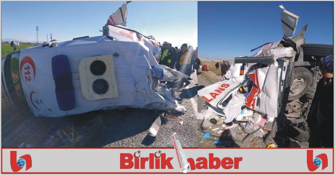 Ambulansa Otobüs Çarptı