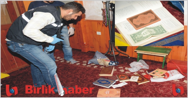 Camide FETÖ elebaşının kitapları ve 1 dolar bulundu