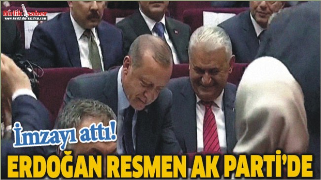 Cumhurbaşkanı Erdoğan Ak Parti’ye yeniden üye oldu