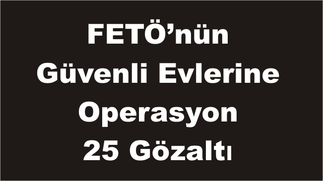 FETÖ’nün Güvenli Evlerine Operasyon 25 Gözaltı