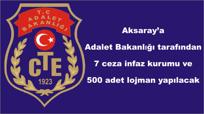 Aksaray’a Adalet Bakanlığı tarafından ceza infaz kurumu ve lojman yapılacak