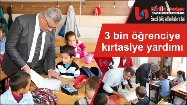 Köylerdeki ilkokul öğrencilerine kırtasiye yardımı