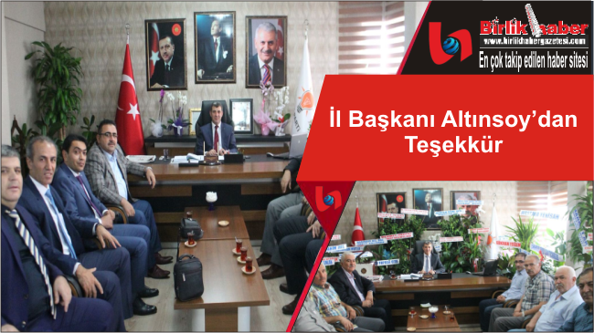 İl Başkanı Altınsoy’dan Teşekkür
