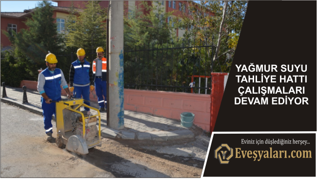 Yağmur Suyu Tahliye Hattı Çalışmaları Devam Ediyor