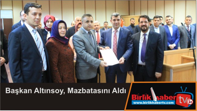 Başkan Altınsoy, Mazbatasını Aldı