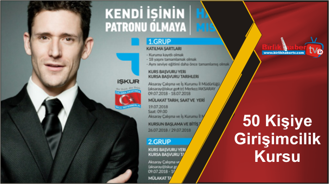 50 Kişiye Girişimcilik Kursu