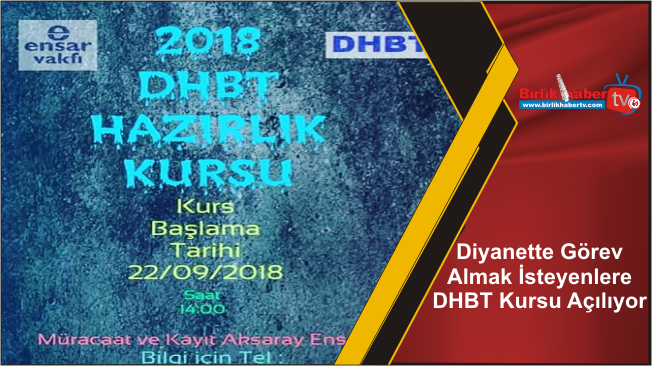 Diyanette Görev Almak İsteyenlere DHBT Kursu Açılıyor