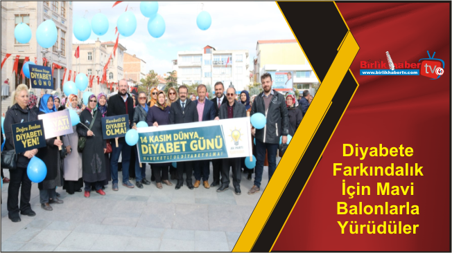 Diyabete Farkındalık İçin Mavi Balonlarla Yürüdüler