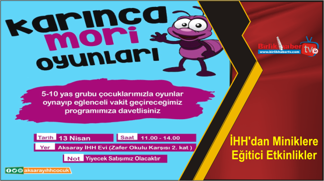 İHH’dan Miniklere Eğitici Etkinlikler