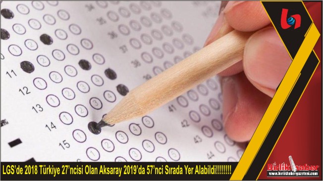LGS’de 2018 Türkiye 27’ncisi Olan Aksaray 2019’da 57’nci Sırada Yer Alabildi!!!!!!!!