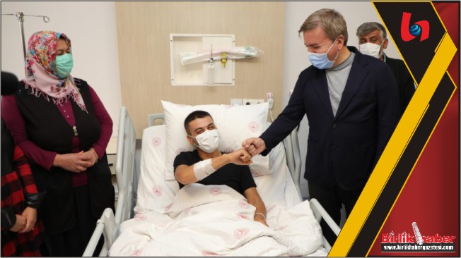 Aydoğdu’dan Afrin’deki saldırıda yaralanan askere ziyaret