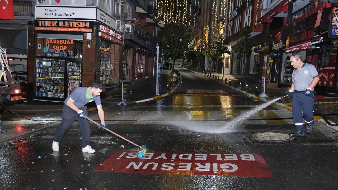 Giresun Gazi Caddesi tertemiz oldu