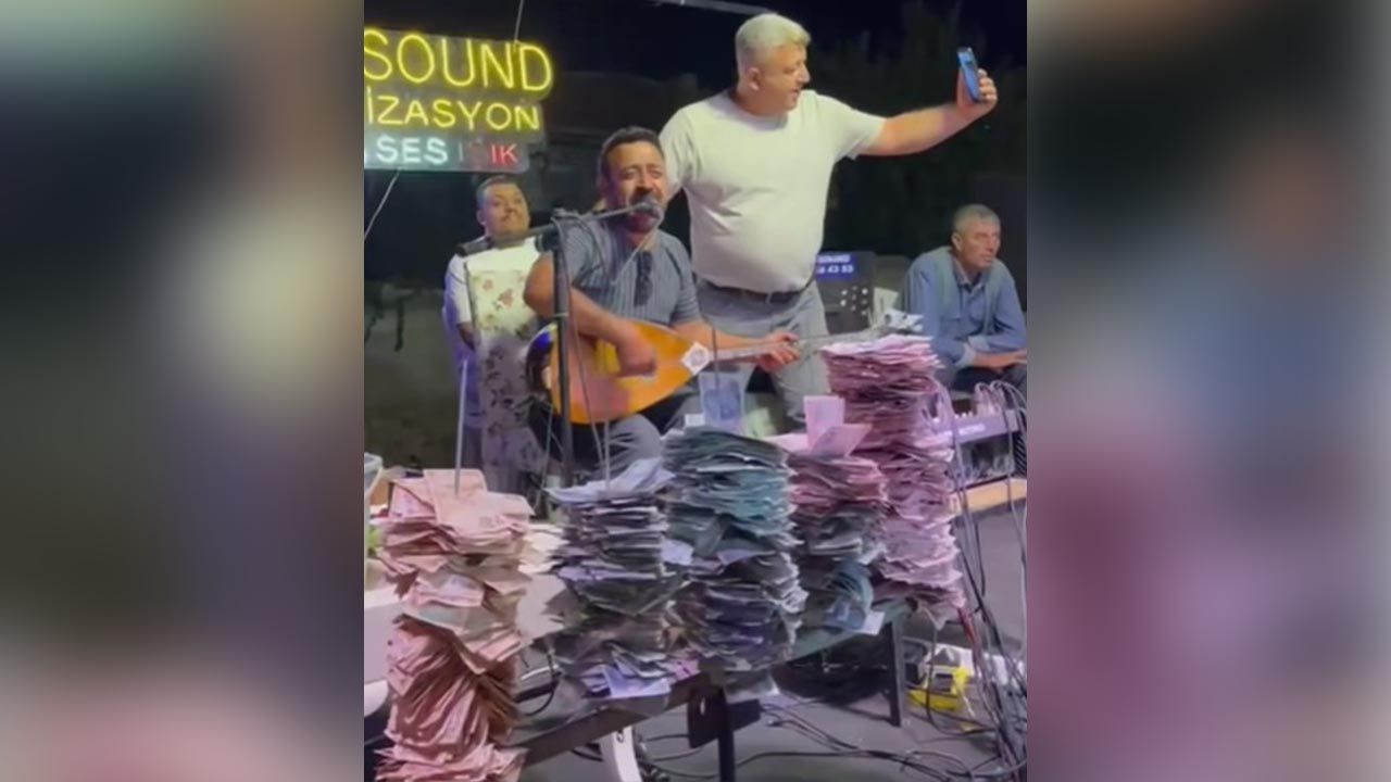 Kırıkkale’de düğünde Türk parasına saygısızlık