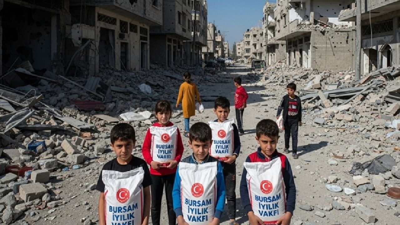 Bursam İyilik Vakfı Gazze’deki çocuklara umut oldu: Tırlar dolusu yardım Gazze’de