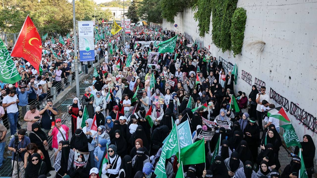 On binler Gazze’ye destek için ABD Konsolosluğuna yürüdü