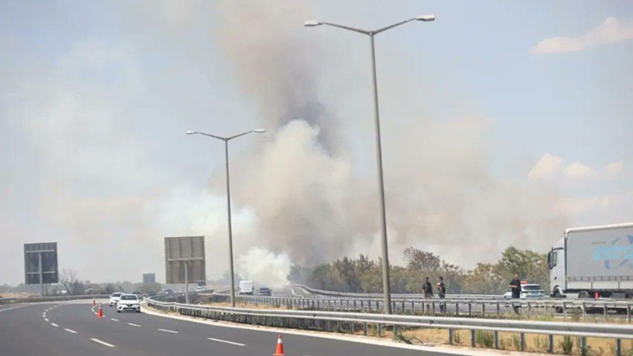Kırklareli’de yangın: Otoyol kapandı