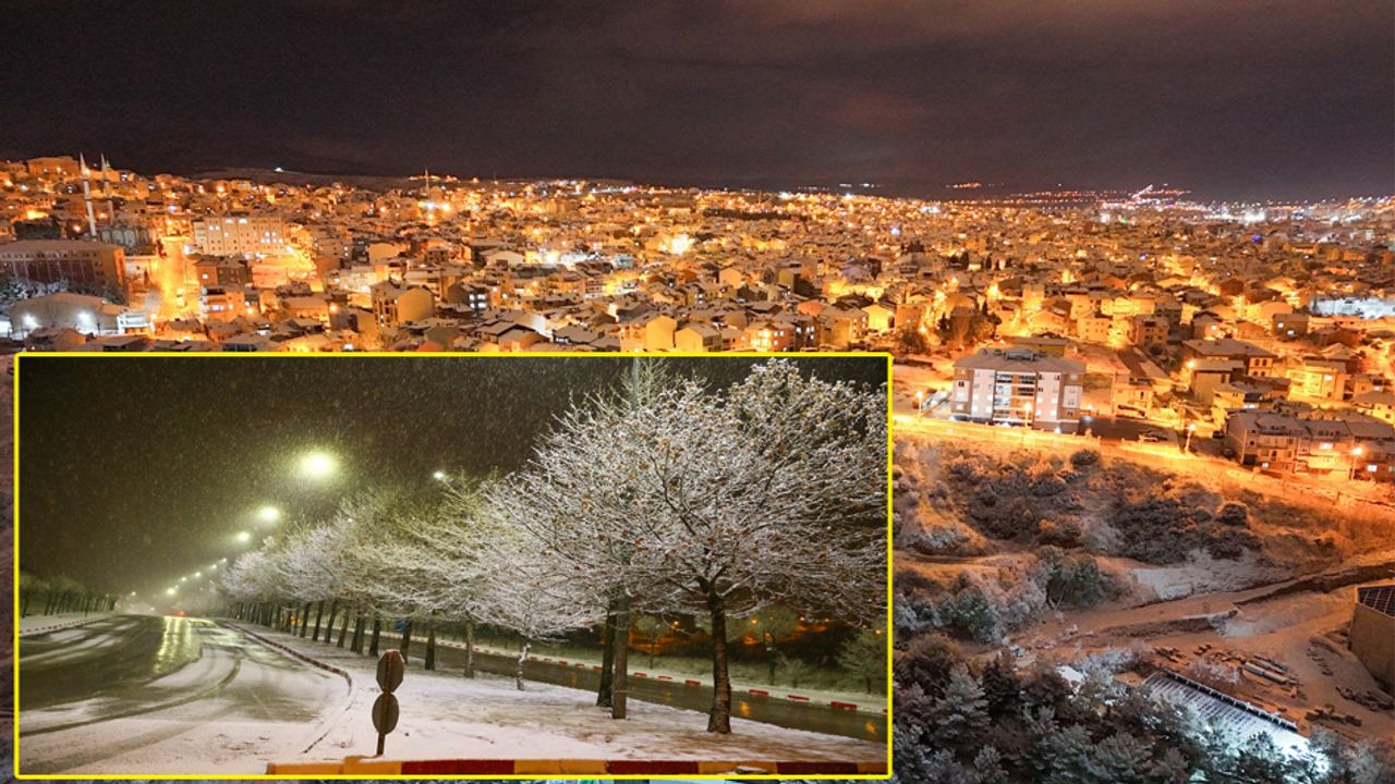 Uşak’ta mevsimin ilk karı: Kent beyaza büründü