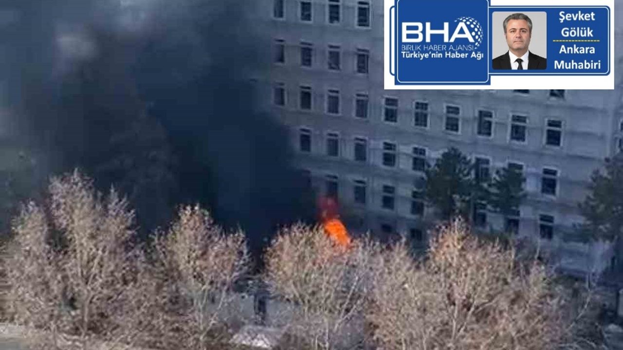 İçişleri Bakanlığı yerleşkesindeki konteynerlerde yangın çıktı