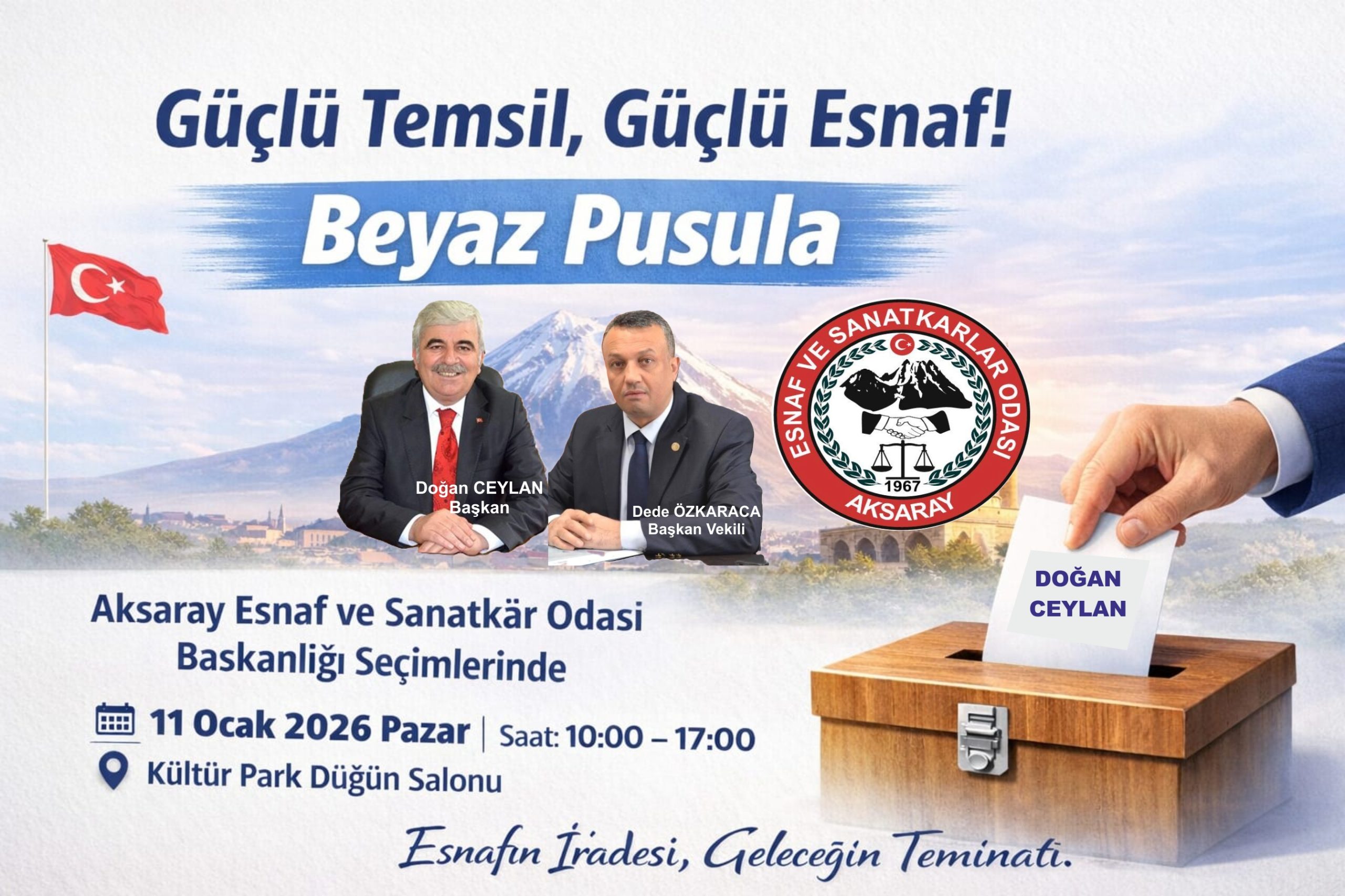 Aksaray Esnaf ve Sanatkârlar Odası Genel Kurulu 11 Ocak’ta Yapılacak