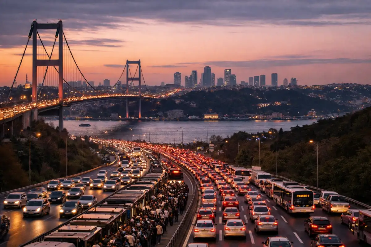 İftar saatine doğru İstanbul’da trafik kilitlendi