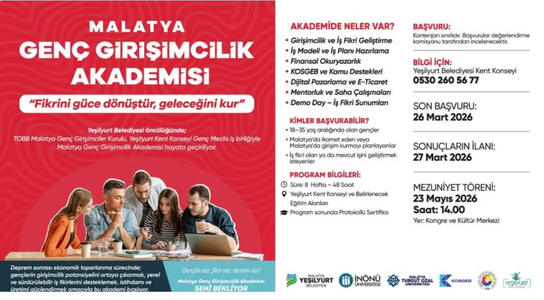 Malatya’da Genç Girişimcilik Akademisi başlıyor