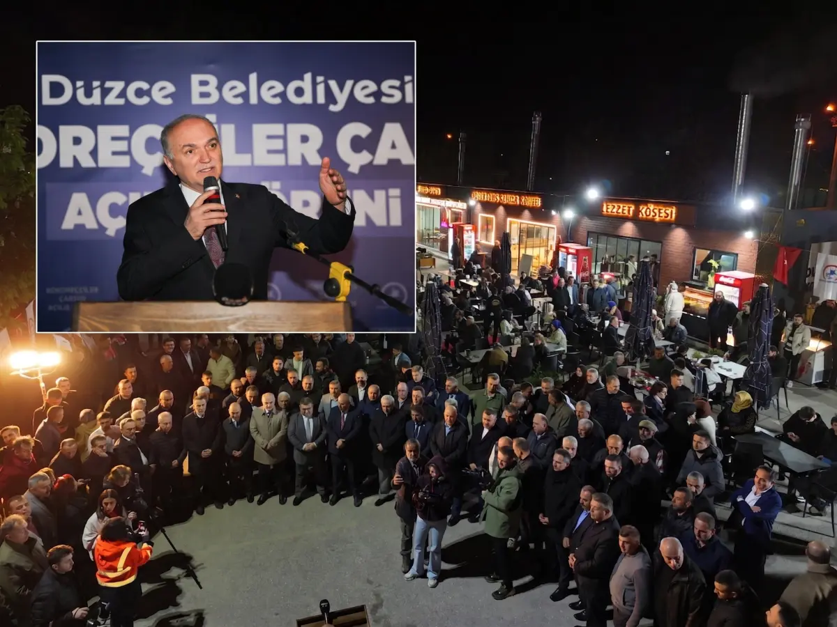 Düzce Belediye Başkanı Özlü “Kokoreççiler Çarşısı”nı hizmete açtı