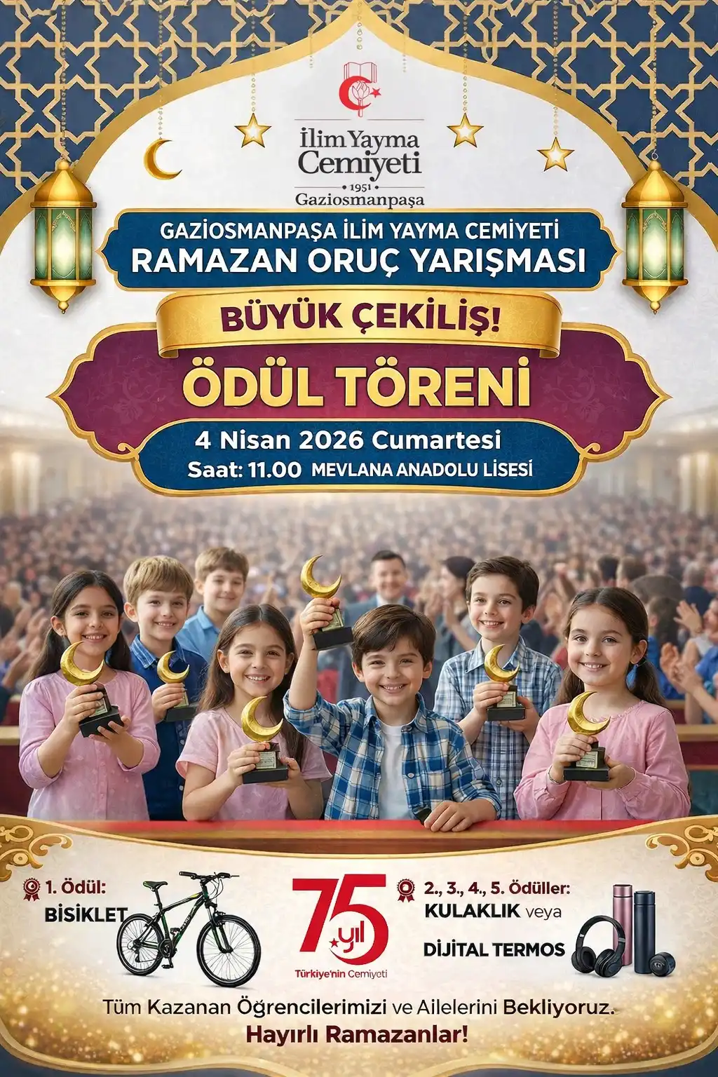 Gaziosmanpaşa’da ramazan heyecanı ödüllerle taçlanıyor