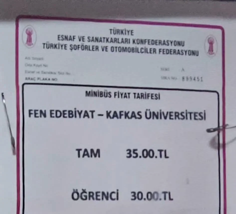 Kars’ta toplu taşıma zammı tartışma yarattı