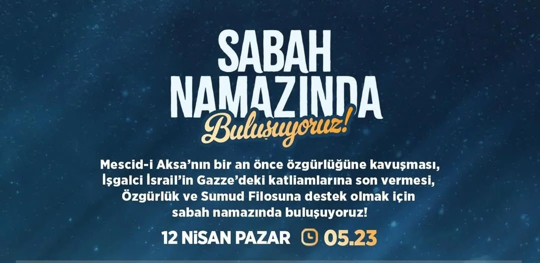Türkiye, Filistin için sabah namazında buluşuyor