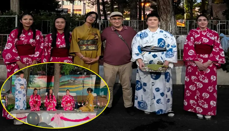 Burdur lisesi mezuniyet töreninde Japon esintisi