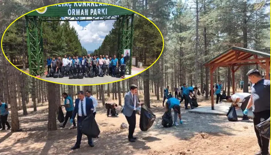 Isparta’da hükümlülerden çevre temizliği