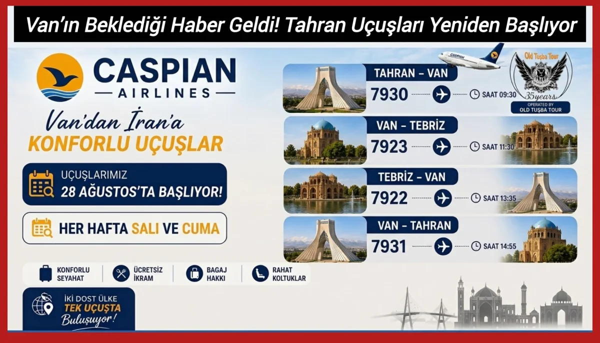 Van’ın beklediği haber geldi: Tahran uçuşları yeniden başlıyor
