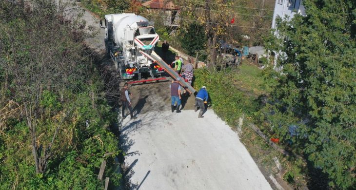 Ünye’de Yavi–Inkur bağlantı yolu betonla yenileniyor