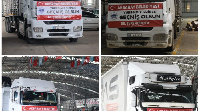 Aksaray Belediyesi Depremzedelere 152 Tır ve 117 Kamyon İle Yardım Ulaştırdı