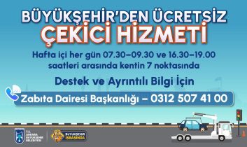 Ankara Büyükşehir Belediyesinden çekici hizmeti