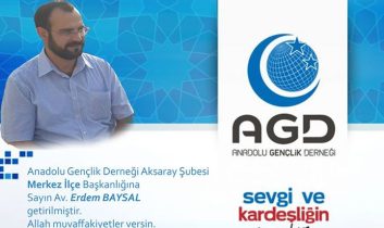 AGD Aksaray Merkez ilçe başkanı Av. Erdem Baysal oldu