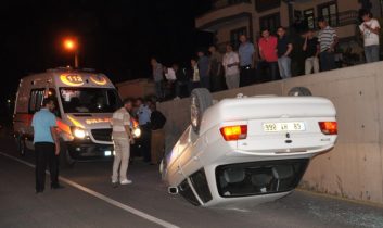 Aksaray’da Otomobil Takla Attı