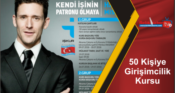 50 Kişiye Girişimcilik Kursu