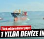 Türk mühendislerince tamamlanan dev gemi suya indirildi