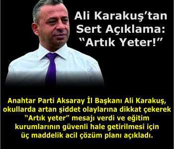 Ali Karakuş’tan Sert Açıklama: “Artık Yeter!”