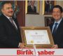 Bakan Eroğlu’na Başkan Yazgı Tarafından Fahri Hemşerilik Beratı Verildi