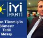 Başkan Türemiş’in Sömestr Tatili Mesajı