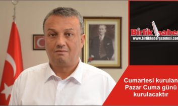 Cumartesi kurulan Pazar Cuma günü kurulacaktır