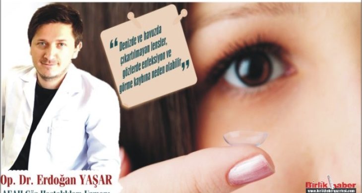 Duşa, denize ve havuza lenslerle girmeyiniz