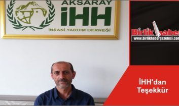 İHH’dan Teşekkür